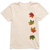 Women's Leaves Fluttering Short Sleeve Crusher Tee