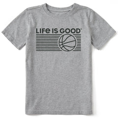 Kids Basketball Stripes Short Sleeve Crusher Tee