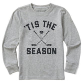 Kids Tis the Season Hockey Long Sleeve Crusher Tee