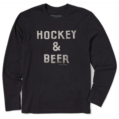 Men's Hockey & Beer Long Sleeve Crusher Tee