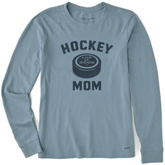 Women's Hockey Mom Big Puck Long Sleeve Crusher Tee