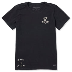 Women's Embroidered Braille LIG Short Sleeve Crusher Tee