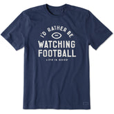 Men's I'd Rather Be Watching Football Short Sleeve Crusher Tee