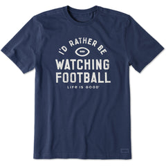 Men's I'd Rather Be Watching Football Short Sleeve Crusher Tee