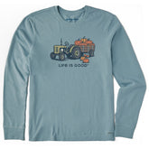 Men's Tractor of Pumpkins Long Sleeve Crusher Tee