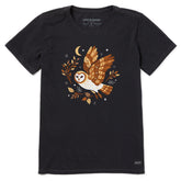 Women's Celestial Barn Owl Short Sleeve Crusher Tee
