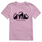 Kids Black Cat Trio Short Sleeve Crusher Tee