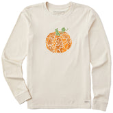 Women's Leafy Pumpkin Long Sleeve Crusher Tee
