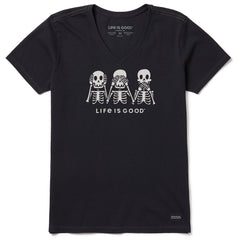 Women's Hear No Skeletons Short Sleeve Crusher Vee