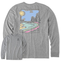 Women's Impressionist Lake Long Sleeve Crusher Tee
