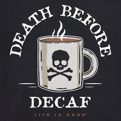 Women's Death Before Decaf Short Sleeve Crusher Tee