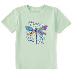 Kids Patchwork Dragonfly Short Sleeve Crusher Tee
