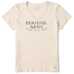Women's Grateful Nana Doodle Short Sleeve Crusher Vee