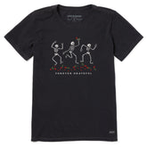 Women's Forever Grateful Dancing Skeletons Short Sleeve Crusher Tee