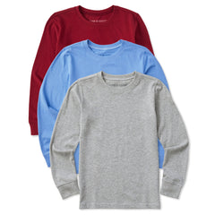 Kids Solid 3-Pack Long Sleeve Crusher Tee Multi 3