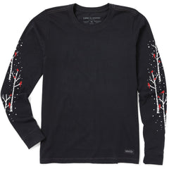 Women's Cardinal Birch Trees Long Sleeve Crusher Tee