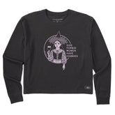 Women's Flower Hobbies Long Sleeve Crusher Boxy Tee