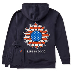 Adult Unisex Vintage Patriotic Sunflower Every Wear Hoodie Sweatshirt