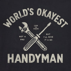 Men's Word's Okayest Handyman Long Sleeve Crusher Tee