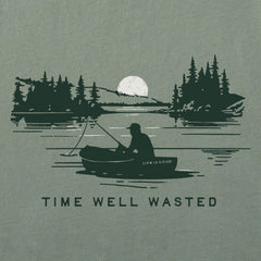 Men's Time Well Wasted Fisherman Long Sleeve Crusher Tee