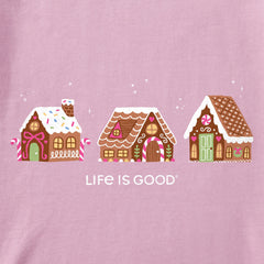 Women's Gingerbread House Trio Long Sleeve Crusher Tee