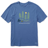 Men's Hiking through the Woods Not Working Short Sleeve Crusher Tee