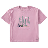 Women's Jackie Hiking Thru the Woods Not Working Short Sleeve Crusher Boxy Tee