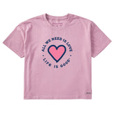 Women's Heart All We Need Short Sleeve Crusher Boxy Tee