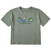 Women's Lakeside Camper Not Working Short Sleeve Crusher Boxy Tee