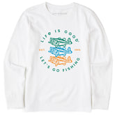 Kids Let's Go Fishing Long Sleeve Crusher Tee