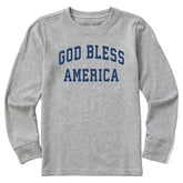 Kids God Bless America Arch Long Sleeve Crusher Tee