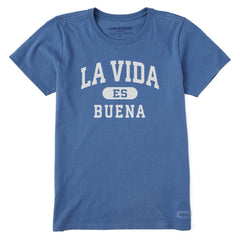 Women's La Vida Es Buena Arch Short Sleeve Crusher Tee