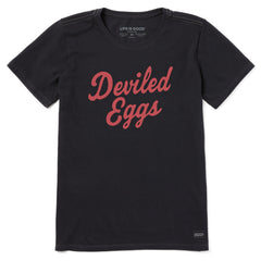 Women's Deviled Eggs Script Short Sleeve Crusher Tee