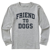 Kids Friend to Dogs Arch Long Sleeve Crusher Tee