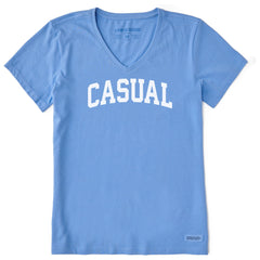 Women's Casual Arch Short Sleeve Crusher Vee