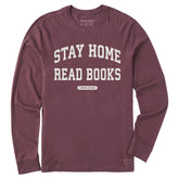 Men's Stay Home Read Books Arch Long Sleeve Crusher Tee