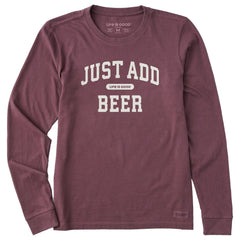 Women's Just Add Beer Arch Long Sleeve Crusher Tee