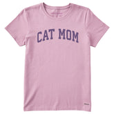 Women's Cat Mom Arch Short Sleeve Crusher Tee
