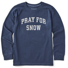 Kids Pray for Snow ARch Long Sleeve Crusher Tee