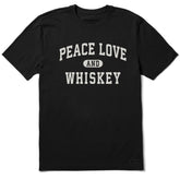 Men's Peace Love and Whiskey Arch Short Sleeve Crusher Tee