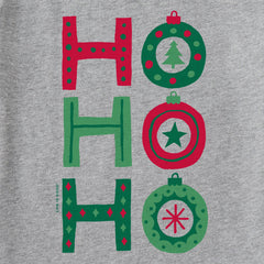 Men's Ho Ho Ho Ornaments Long Sleeve Crusher Tee