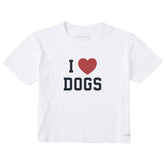 Women's I Heart Dogs Arch Short Sleeve Crusher Boxy Tee