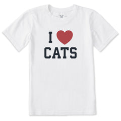 Kids I Heart Cats Arch Short Sleeve Crusher Tee