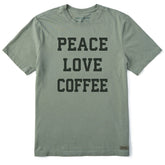 Men's Peace Love Coffee Arch Short Sleeve Crusher Tee