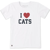 Women's I Heart Cats Arch Short Sleeve Crusher Tee