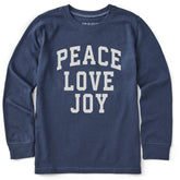 Kids Peace Love Joy Arch Long Sleeve Crusher Tee