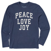 Men's Peace Love Joy Arch Long Sleeve Crusher Tee