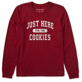 Women's Just Here for the Cookies Long Sleeve Crusher Tee