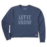 Women's Let it Snow Sparkle Long Sleeve Crusher Boxy Tee