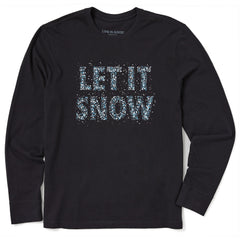 Men's Let it Snow Sparkle Long Sleeve Crusher Tee